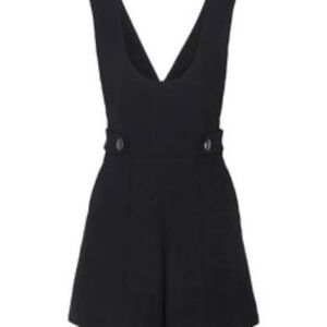 Black V-Neck Sleeveless Romper Playsuit Belted Pockets – Vanessa Bruno – Size 38